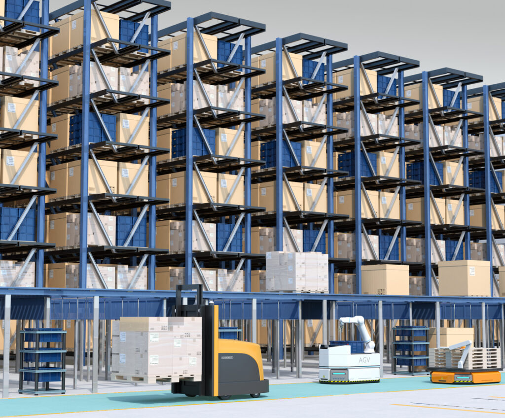 from large-scale warehouses like this 3D rendering to small business stockrooms, modular solutions are the way to go